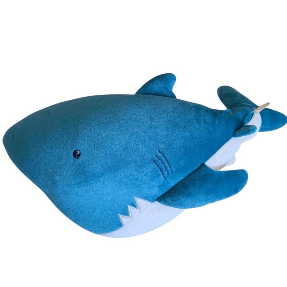 Pillowfort Weighted Plush Shark Whale Throw Pillow 20" Blue 3lb Sensory Soft